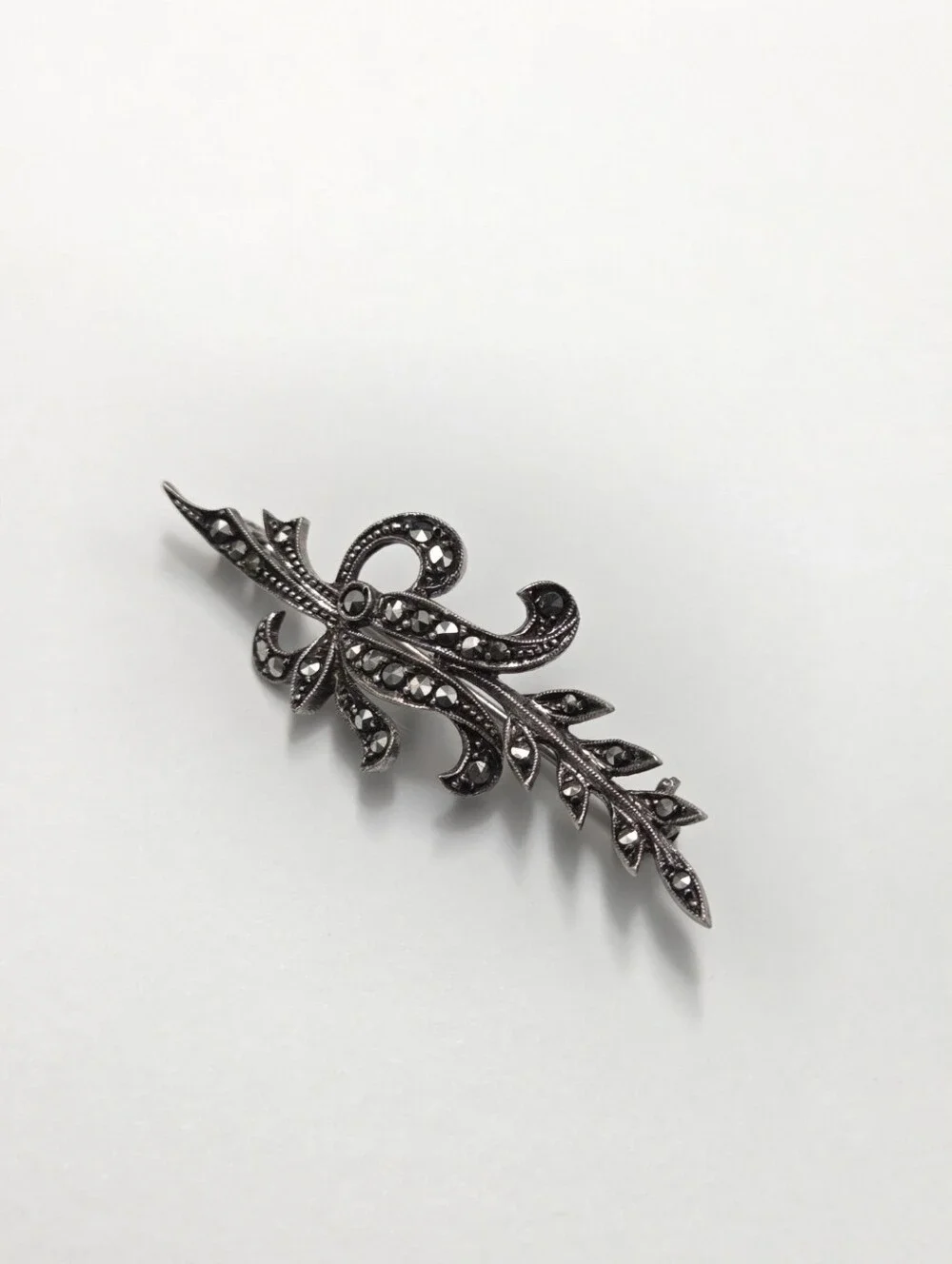 Vintage Art Deco Sterling Silver Marcasite Brooch